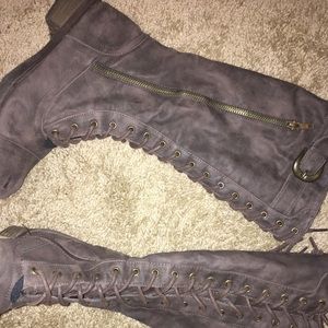rustic brown lace up boots, size 7